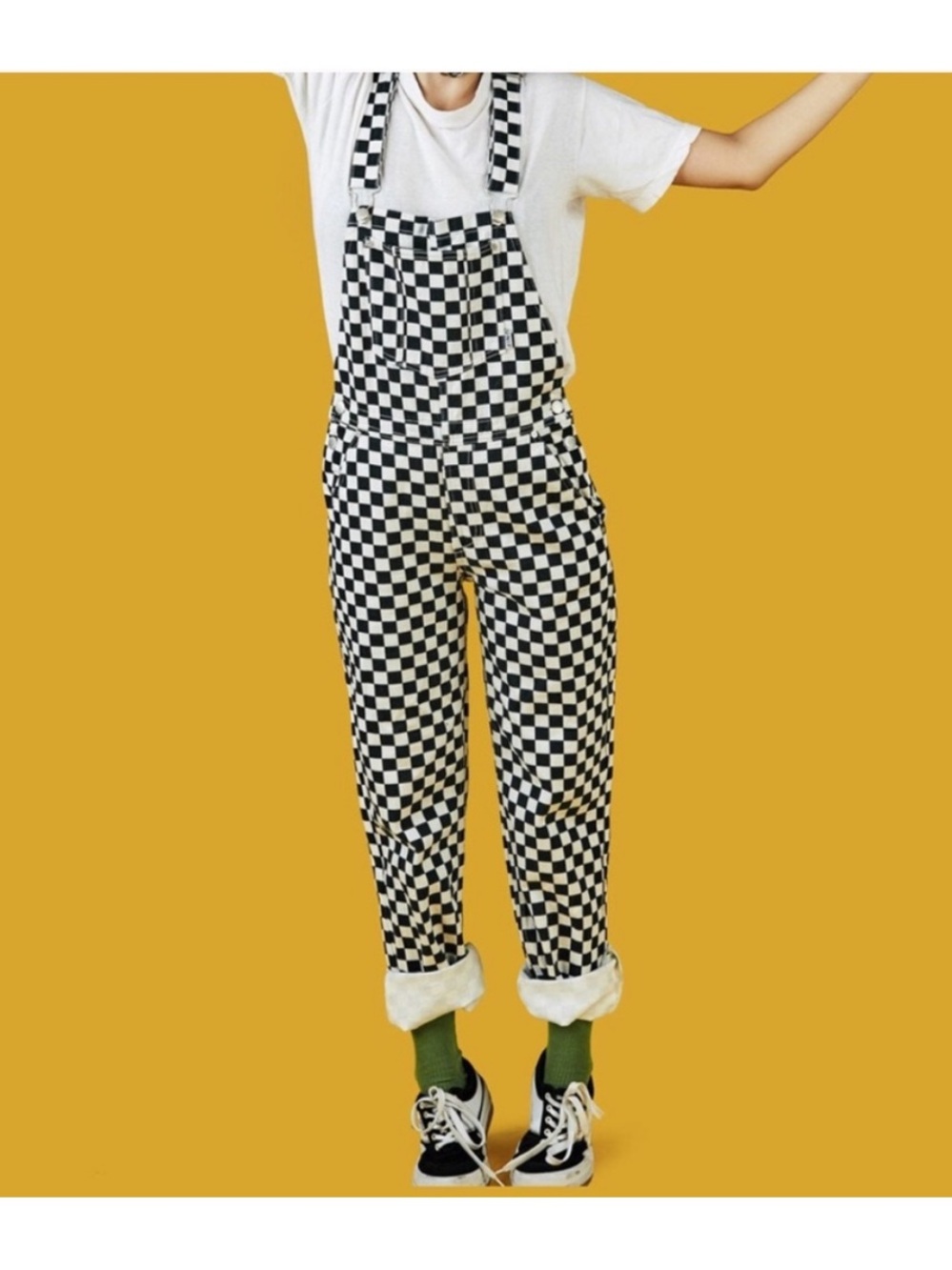 UNIF Apex Checkered Overalls Size S